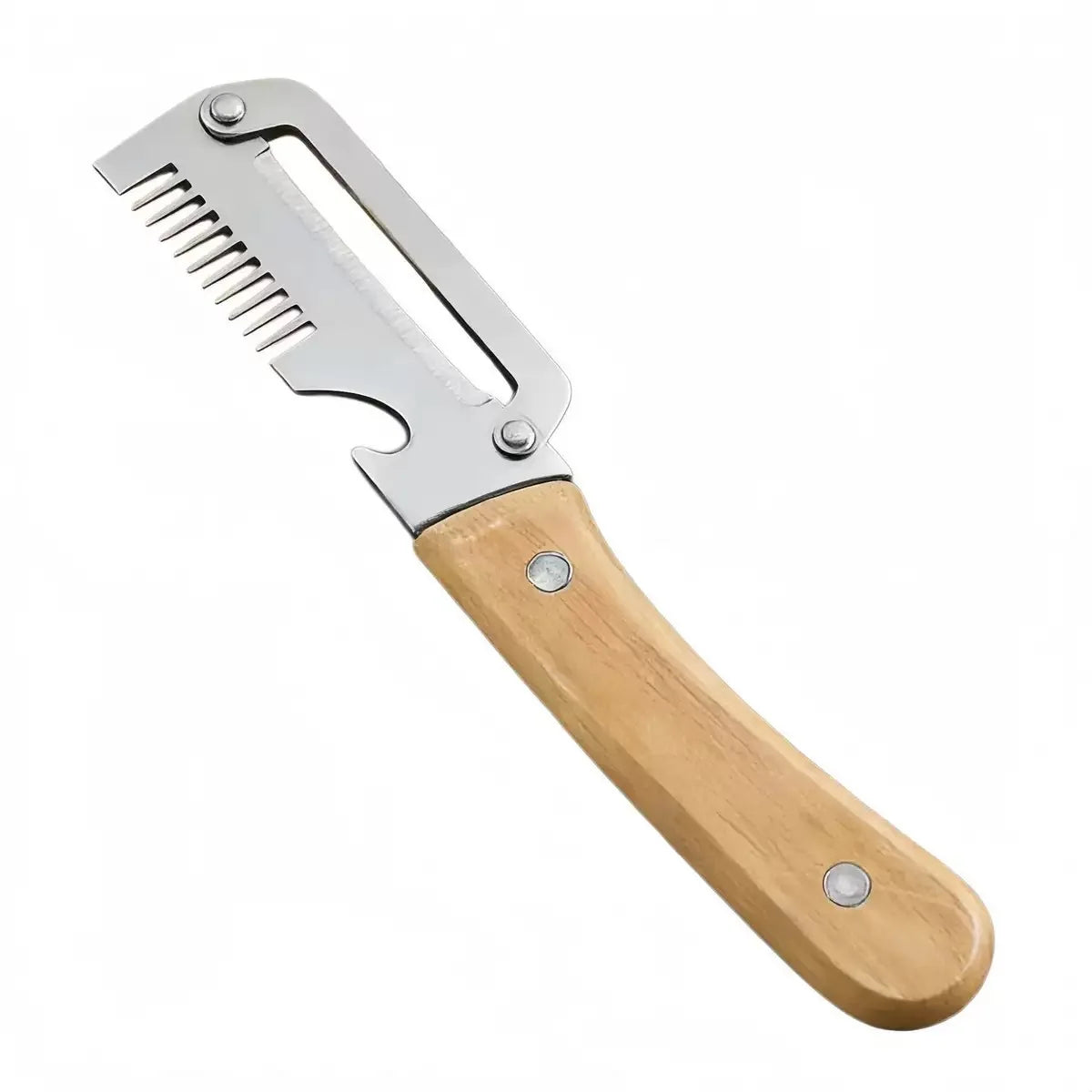 3-in-1 Stainless Steel Vegetable Peeler with Wood Handle