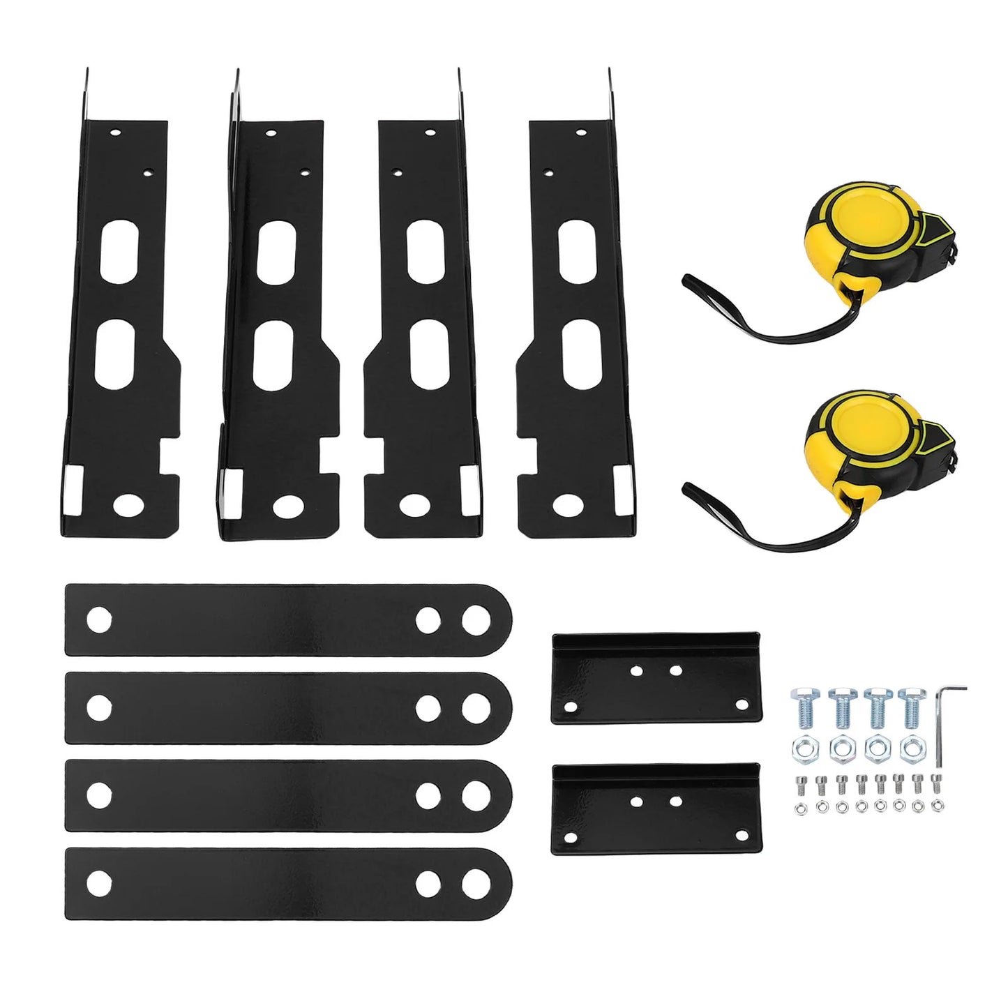 Wheel Alignment Tool Black Iron Automotive Toe Plate 2 Tape Measures