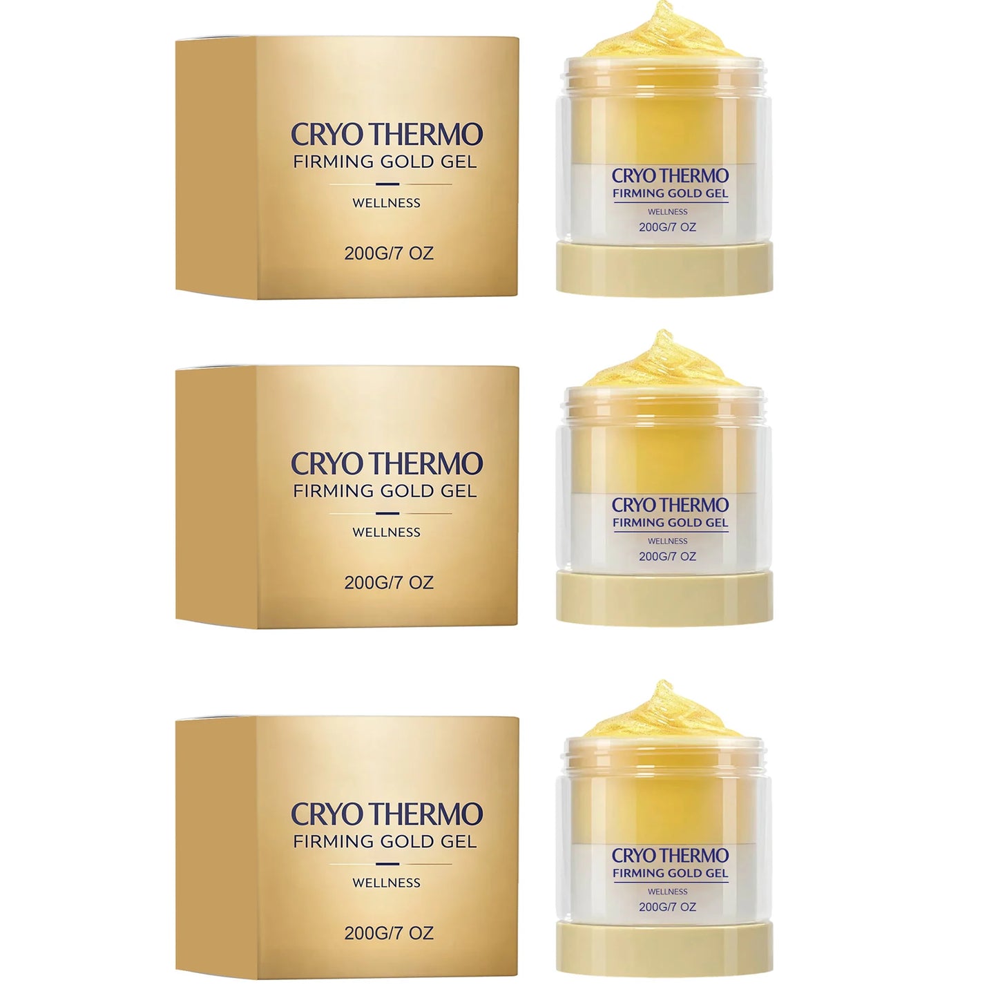 Firming Gold Face Cream Moisturizing Accelerate Fat Metabolism Improve Skin Elasticity Reduce Sagging Wellness Body Massage Gel Peaceful Pleasures Health and Wellness 3 x 200g Boxed