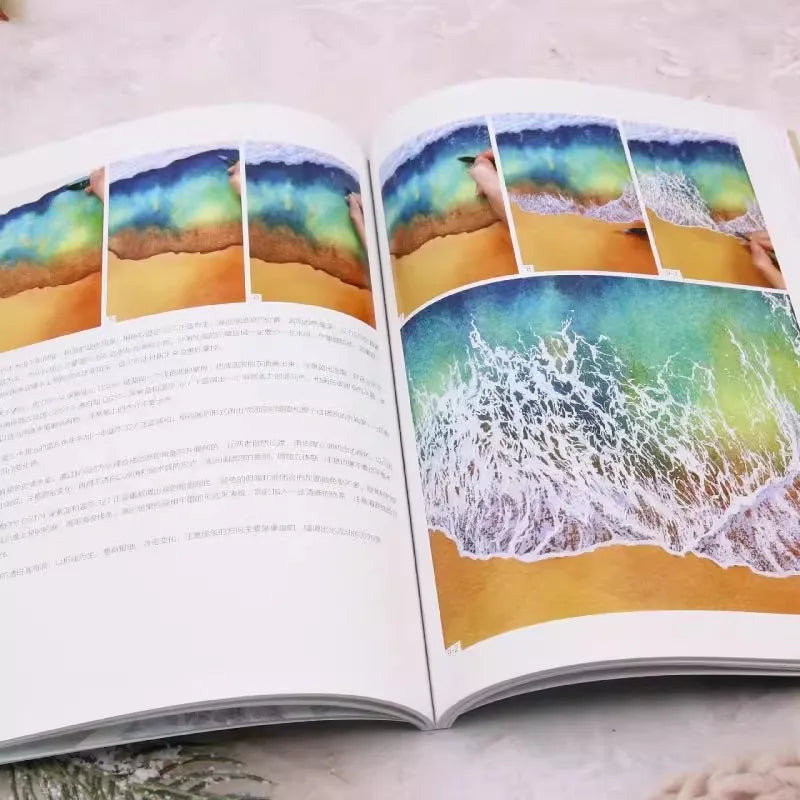 Watercolor Ocean Wave Art Tutorial Book Beginner-friendly Basic