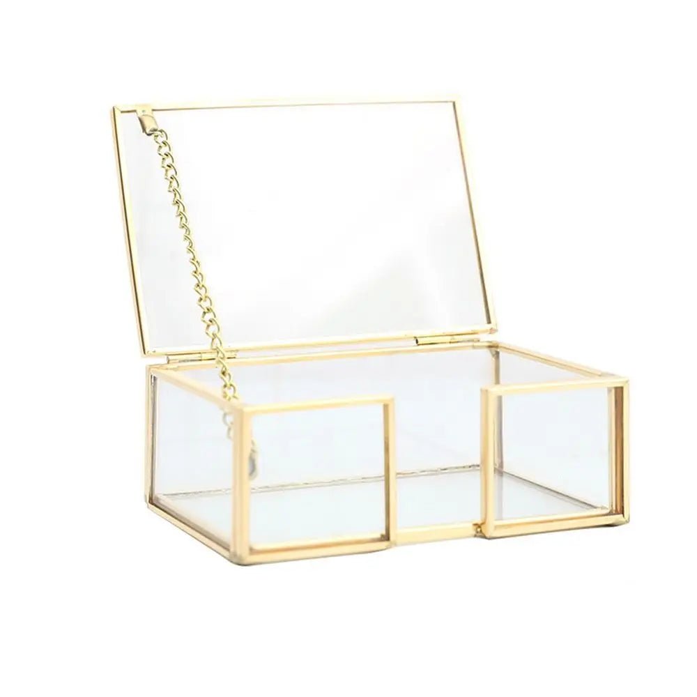 Metal Glass Business Card Holder Stand Professional Elegant Vintage Clear Golden Edge Holder Durable Peaceful Pleasures Health and Wellness 04