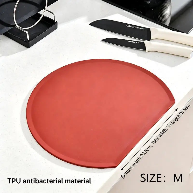 Thick TPU Silicone Cutting Board – Anti-Slip Semi-Circular Chop Pad Silicone Cutting Board Peaceful Pleasures Health and Wellness B