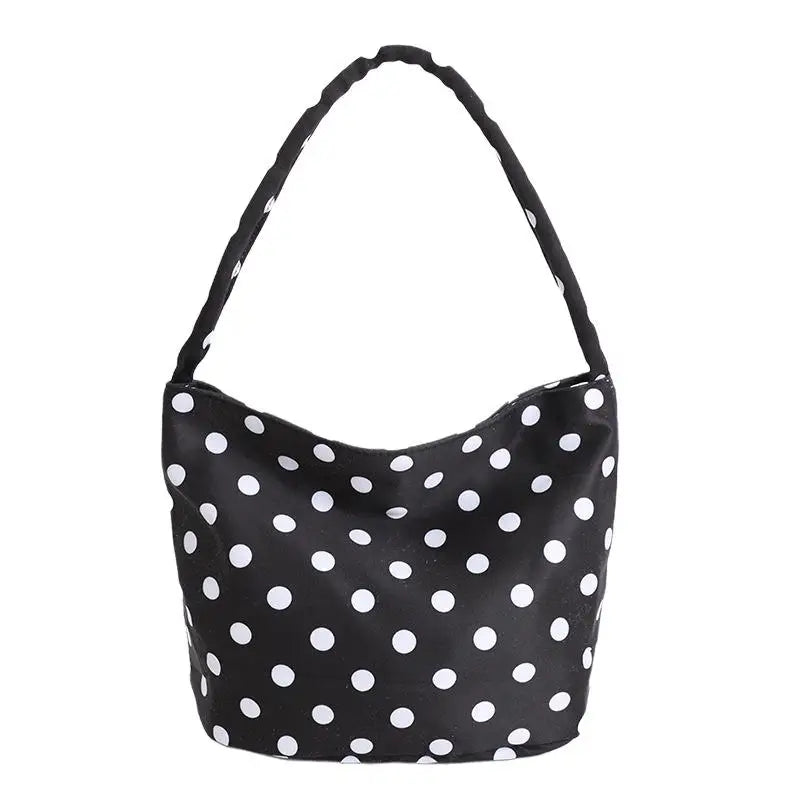 Oxford Polka Dot Tote Bag – Large Capacity Shoulder Bag Women
