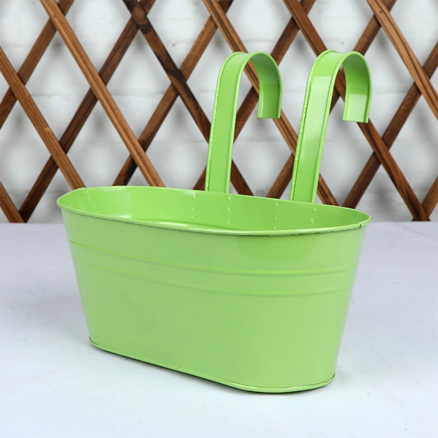 Metal Hanging Flower Pot – Balcony Fence Planter with Hook