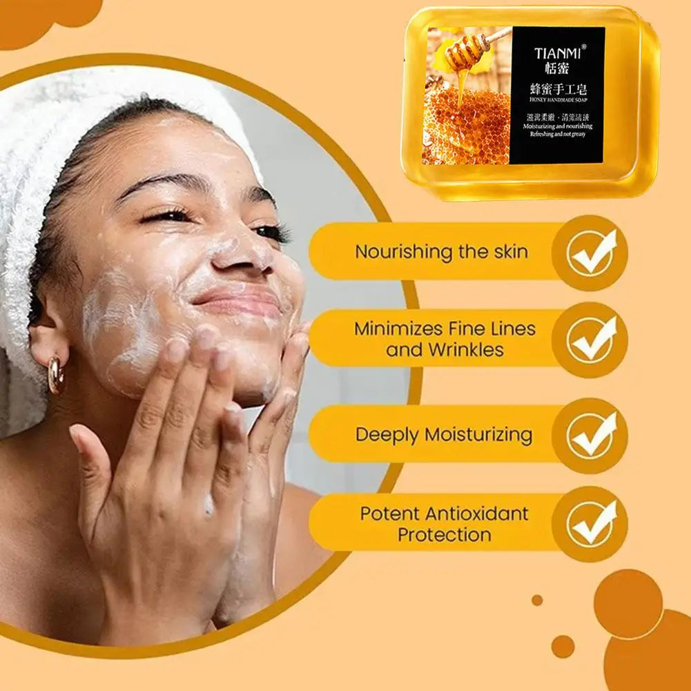 honey soap, deep cleaning, hydrating and moisturizing, softens rough skin, smoothes skin,easy to carry for outdoor travel 1PCS Peaceful Pleasures Health and Wellness