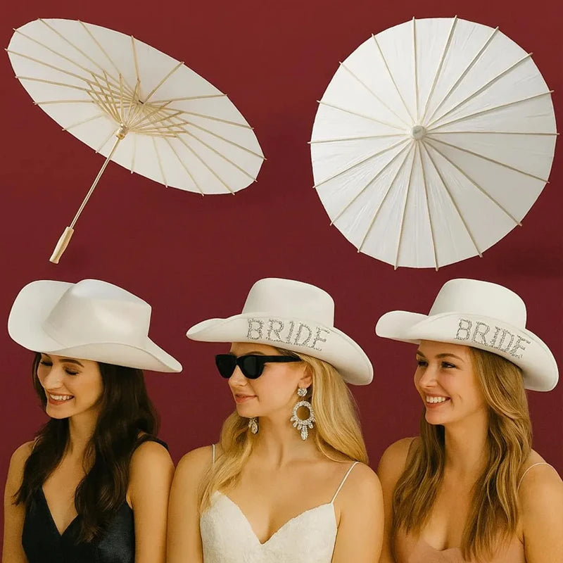 Bride Pearl White Cowboy Hat | Western Bachelorette Wedding Bridal Cowboy Hat Peaceful Pleasures Health and Wellness