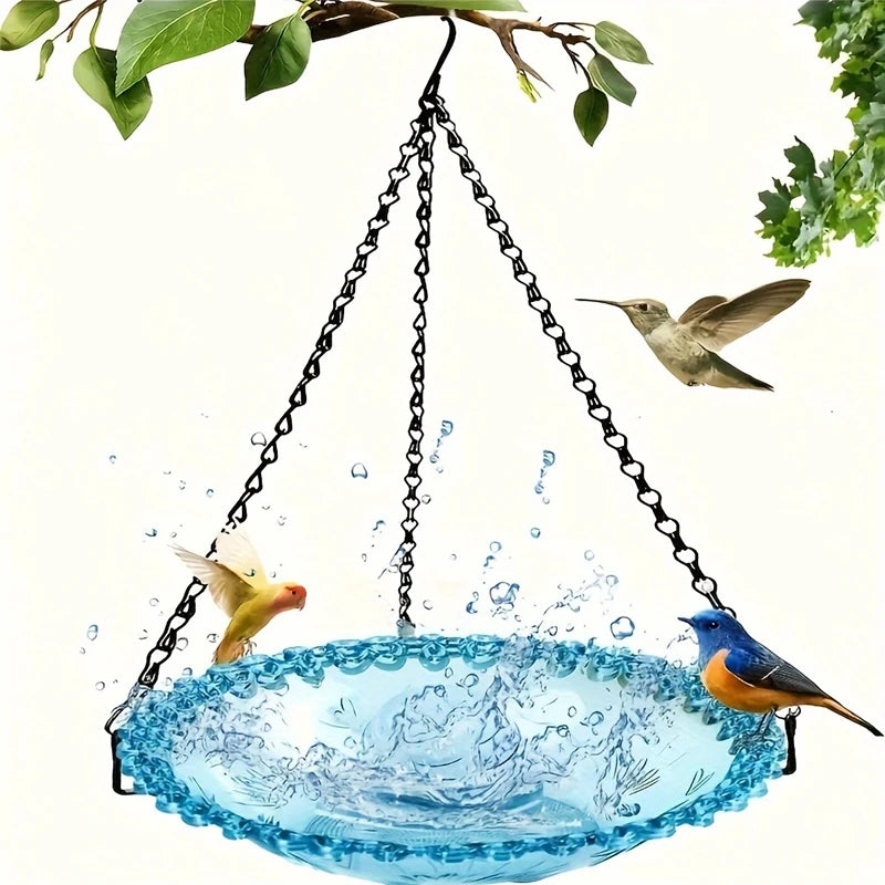 Hanging Bird Bath & Feeder Tray – Garden Wildlife Water Bowl