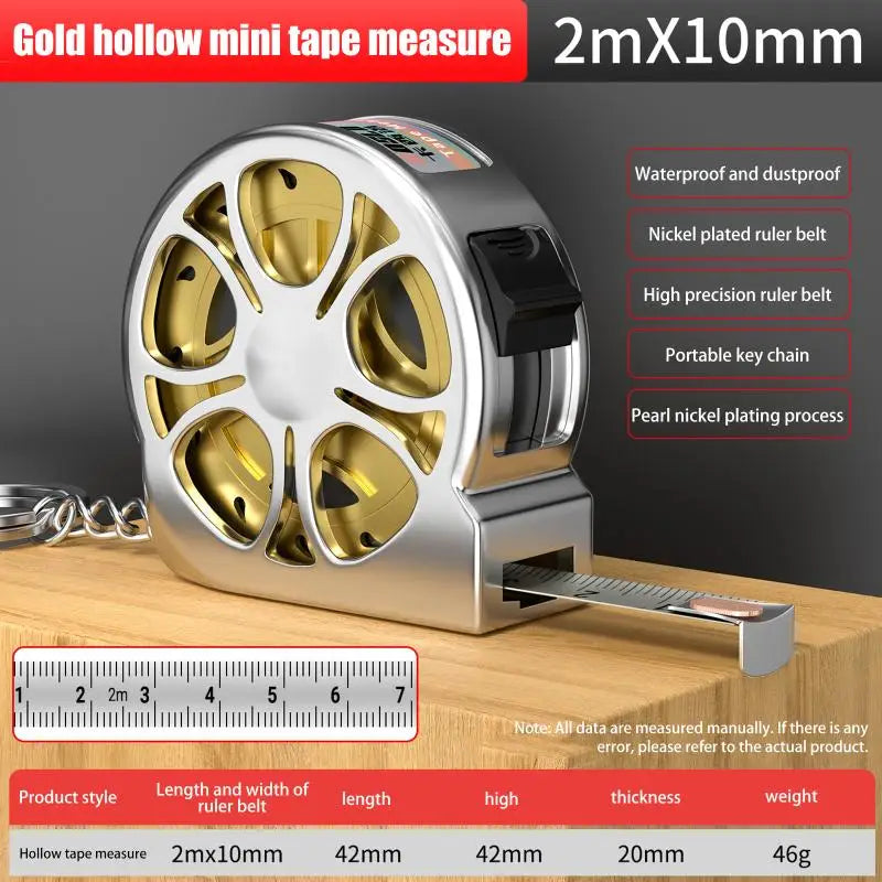 2M Pocket Tape Measure | Mini Retractable Stainless Steel Ruler