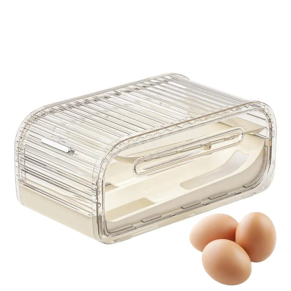Automatic Rolling Egg Holder for Fridge | Large Capacity Dispenser Egg Storage Dispenser Peaceful Pleasures Health and Wellness Clear China Mainland