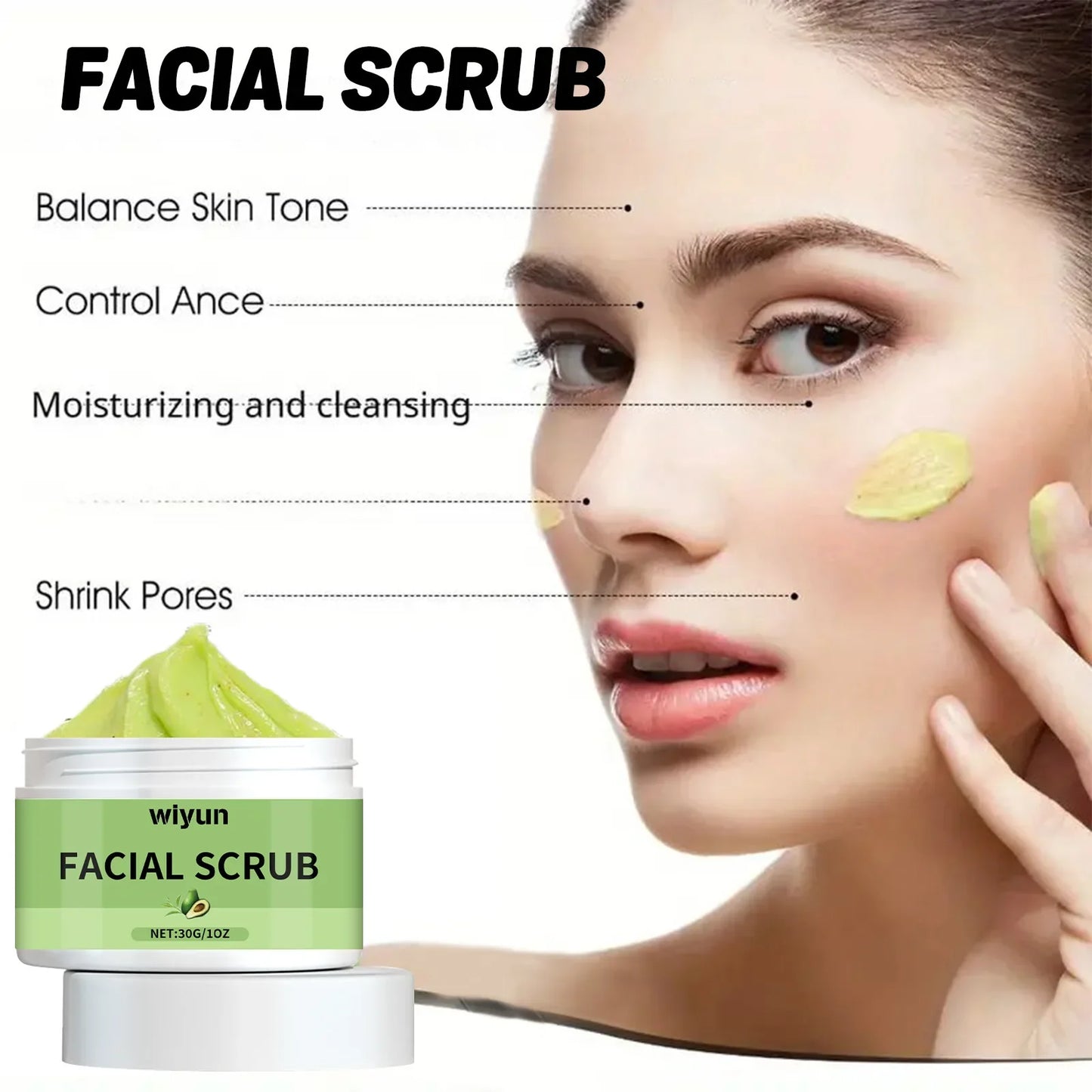 WIYUN Facial Exfoliating Scrub Cream – Brighten & Clarify 30g