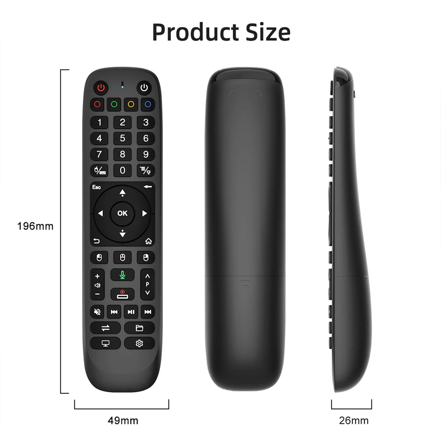 2.4G BT Dual Mode Backlit Remote with Air Mouse 44 Keys IR Learning RF Remote for Android TV Box Smart TV PC Projector Peaceful Pleasures Health and Wellness