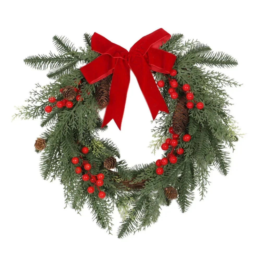 Christmas Berry Wreath with Large Red Bow | Front Door Decor
