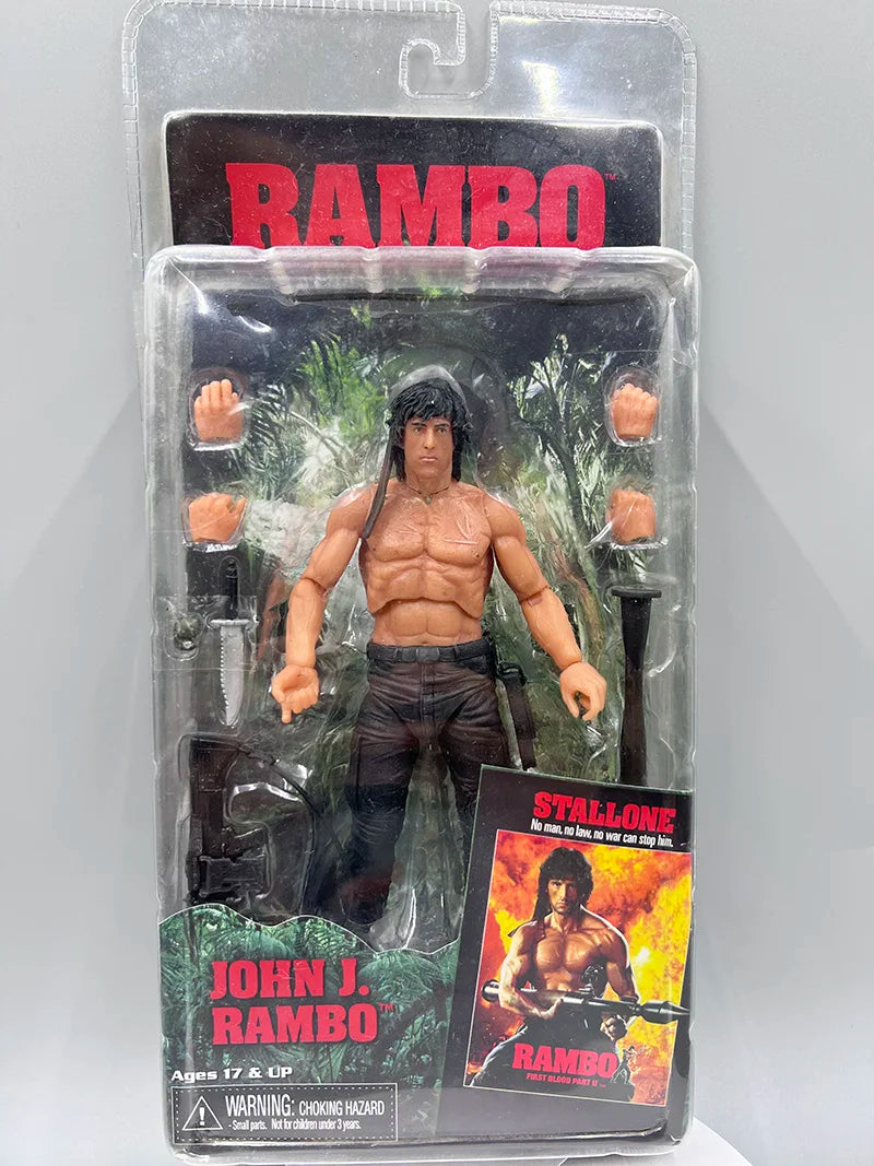 NECA First Blood Figure John J Rambo Anime Hero Model Collectible