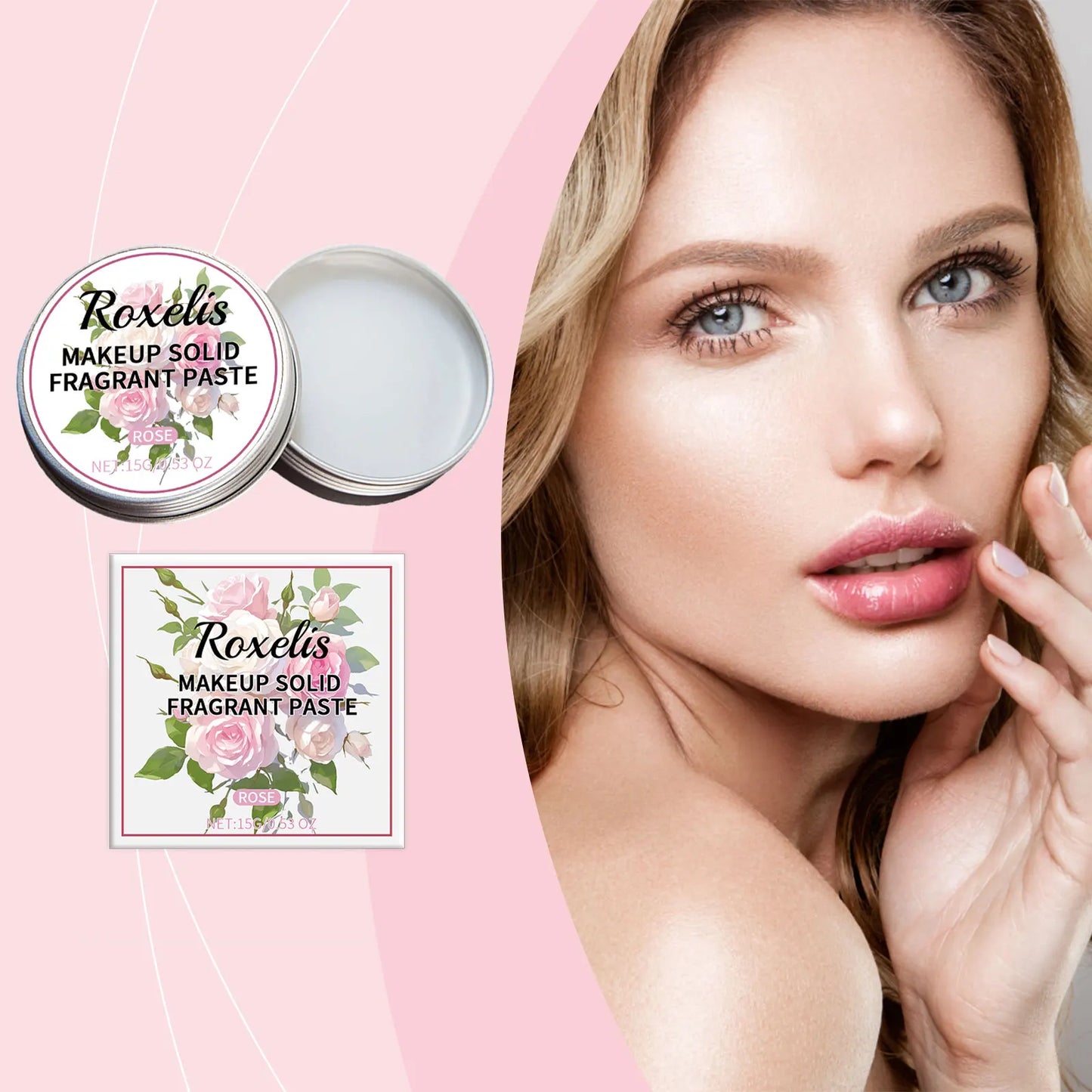ROXELIS Rose Solid Perfume Balm | Travel Pocket Parfum for Women