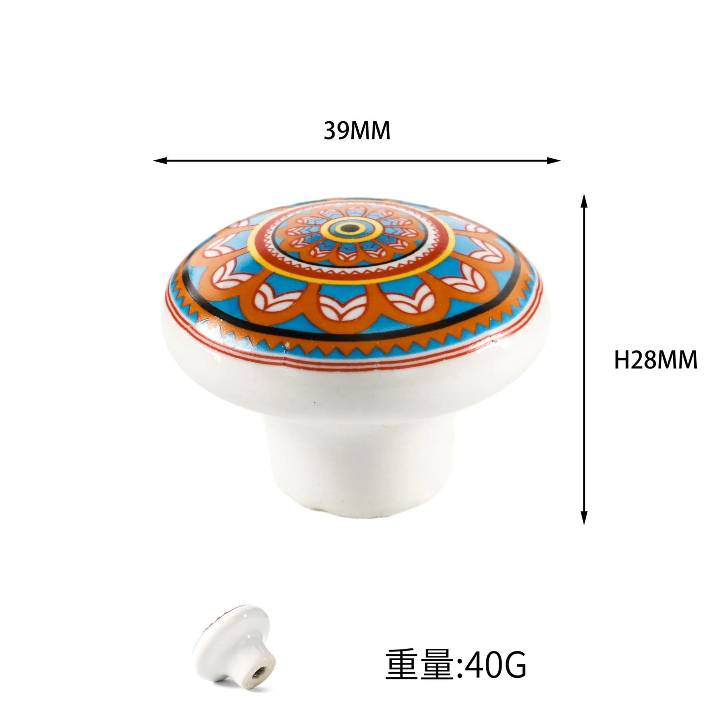 Bohemian Ceramic Cabinet Knob | Antique Finish Drawer Pull