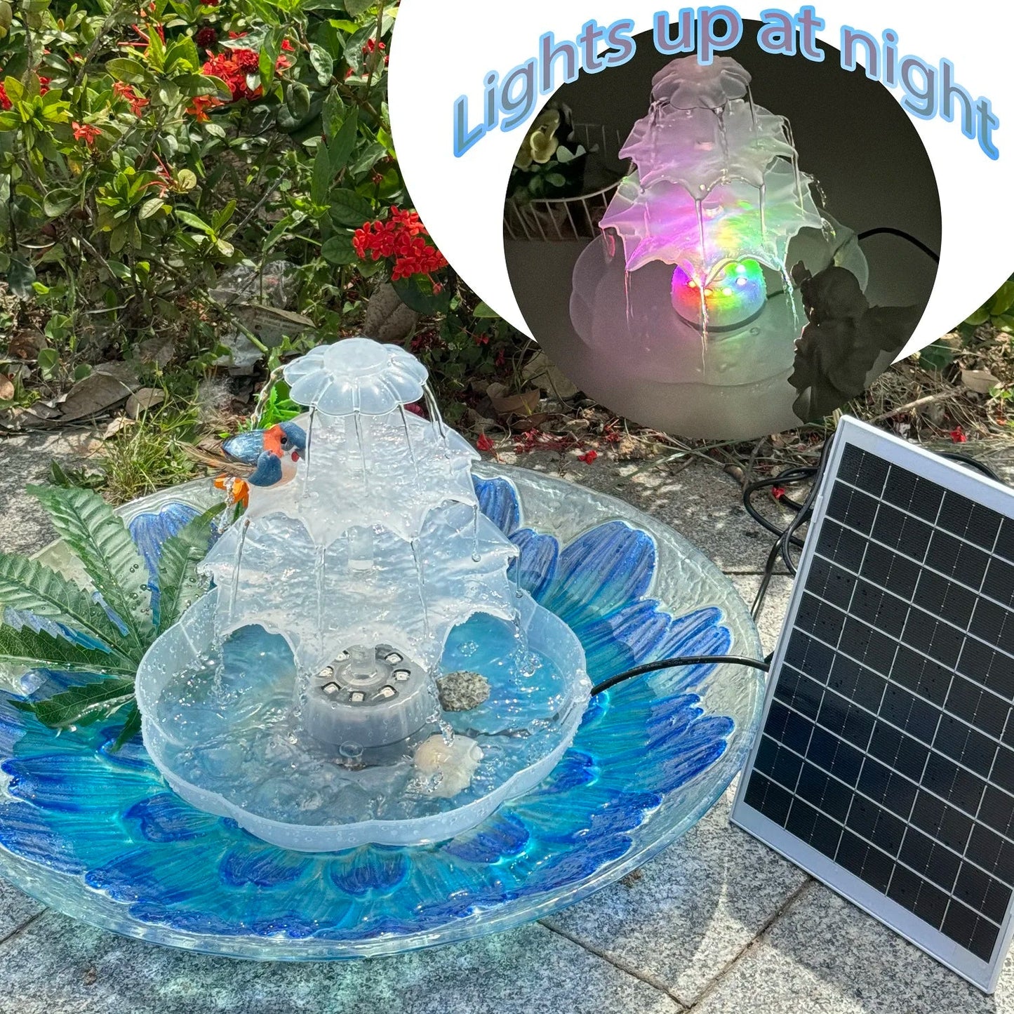 3-Tier Solar Bird Bath Fountain | 2.5W Solar Pump | AISITIN