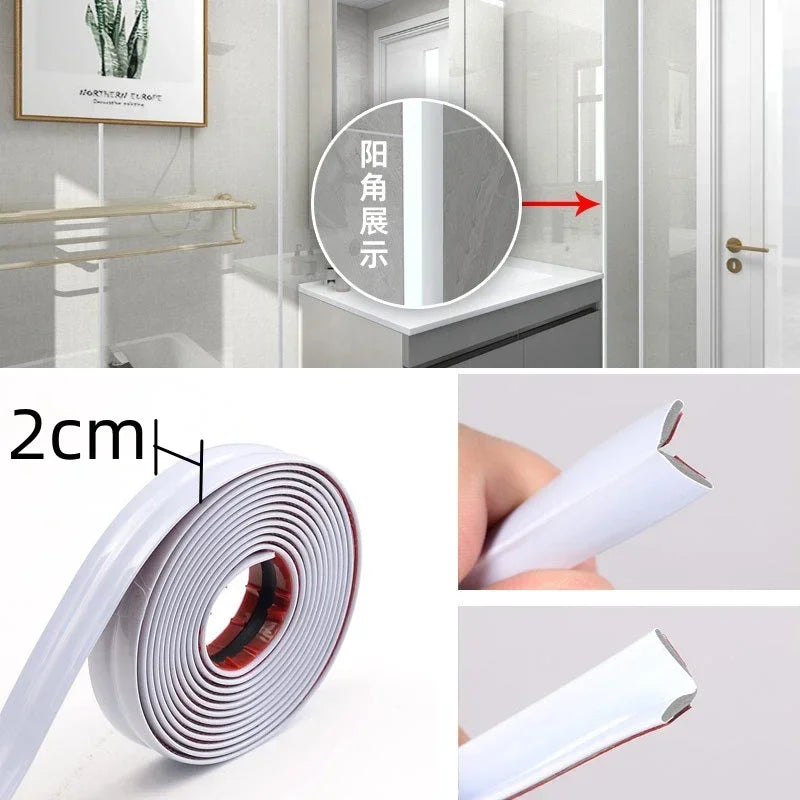 Home Decoration Stickers Self-adhesive Room Decor 5M Furniture Edge Protections Baby Safety Tape Wall Sticker Strips Posters Peaceful Pleasures Health and Wellness white-2cm 3M
