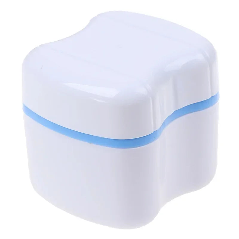 Denture Storage & Cleaning Box | Portable PP Case with Net Denture Storage Case Peaceful Pleasures Health and Wellness blue