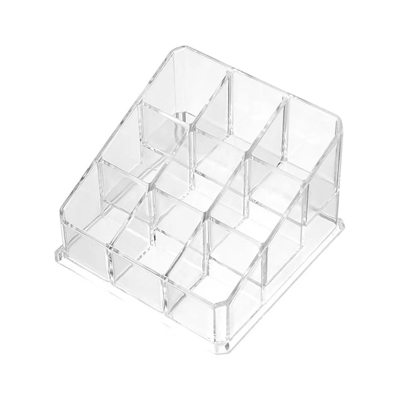 Transparent Multi-grid Lipstick Holder Women Makeup Organizer Storage Box Lipstick Display Cosmetic Jewelry Organizer Box Peaceful Pleasures Health and Wellness 9 grids