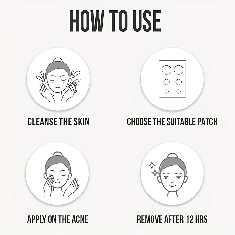 Invisible Waterproof Hydrocolloid Acne Patches – All Skin Types