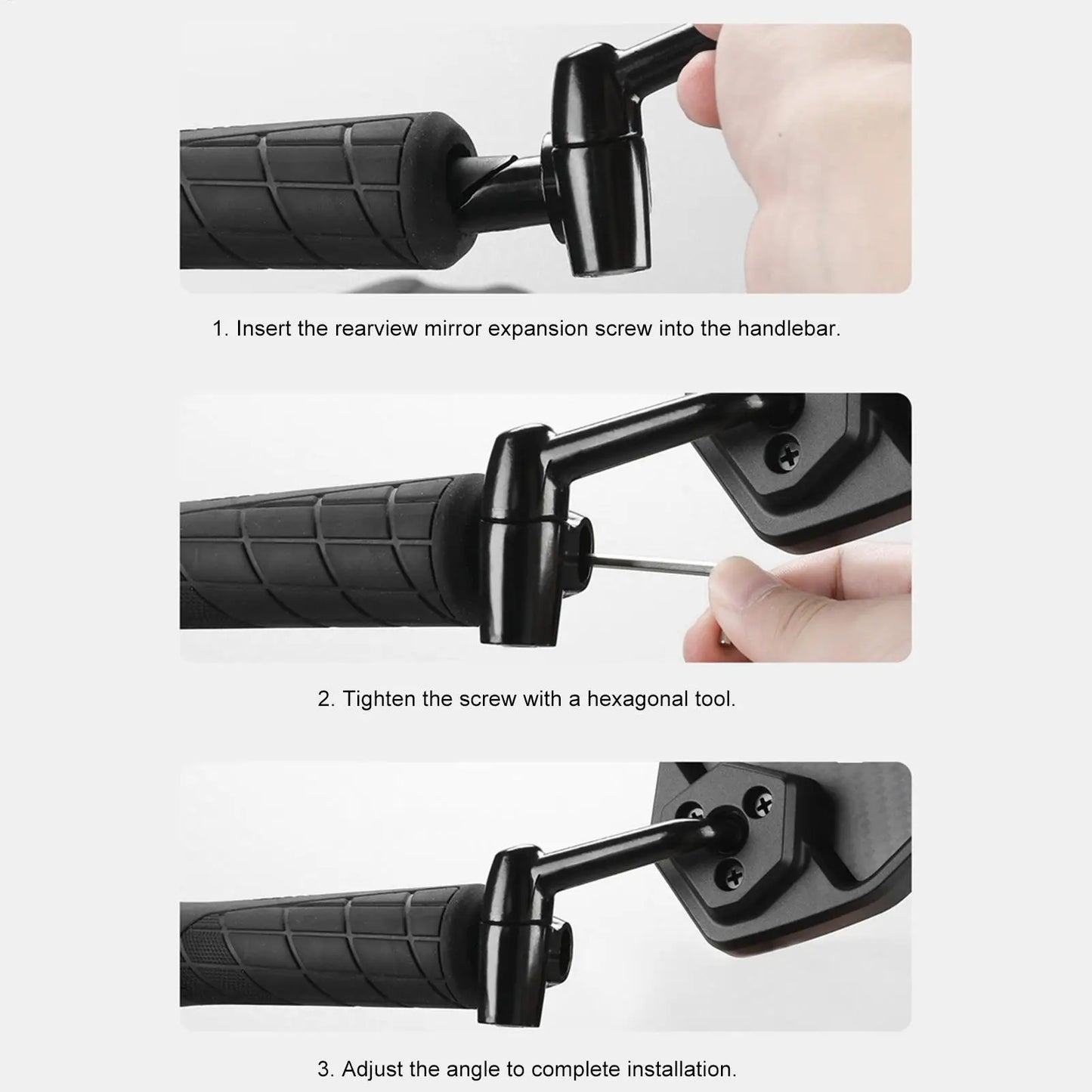 HD Convex Bike Rearview Mirror – 360° Adjustable Left Side