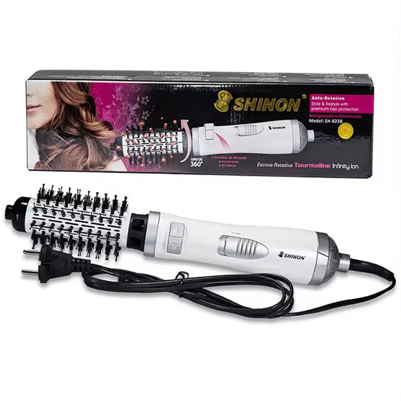 3 in 1 Round Rotating Volumizer Styler Rotating Hair Brush Automatic Rotating Styler Ionic Hair Brush hot air Dryer Peaceful Pleasures Health and Wellness