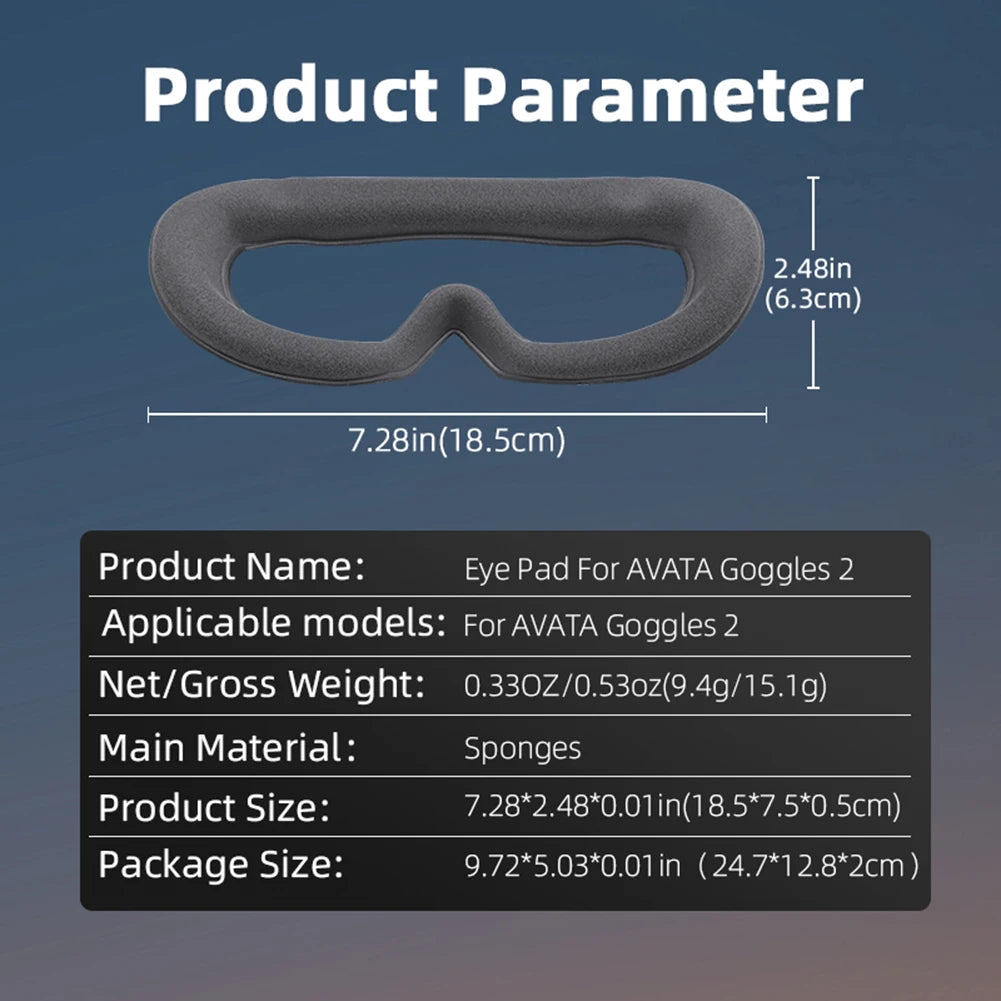 Sponge Eye Pad for DJI Avata Goggles 2 Drone Flight Glasses Eye Mask Anti-Light Leakage Face Cushion Cover for DJI Avata Goggles Peaceful Pleasures Health and Wellness