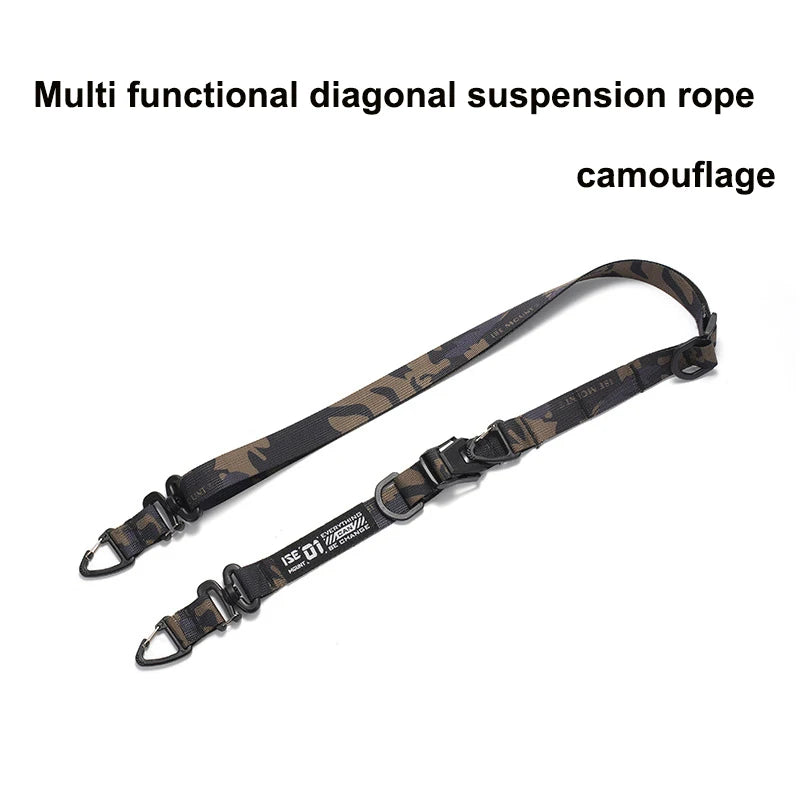 1pcs Outdoor multifunctional diagonal hanging rope with adjustable length expandable single shoulder crossbody backpack strap Peaceful Pleasures Health and Wellness night camouflage