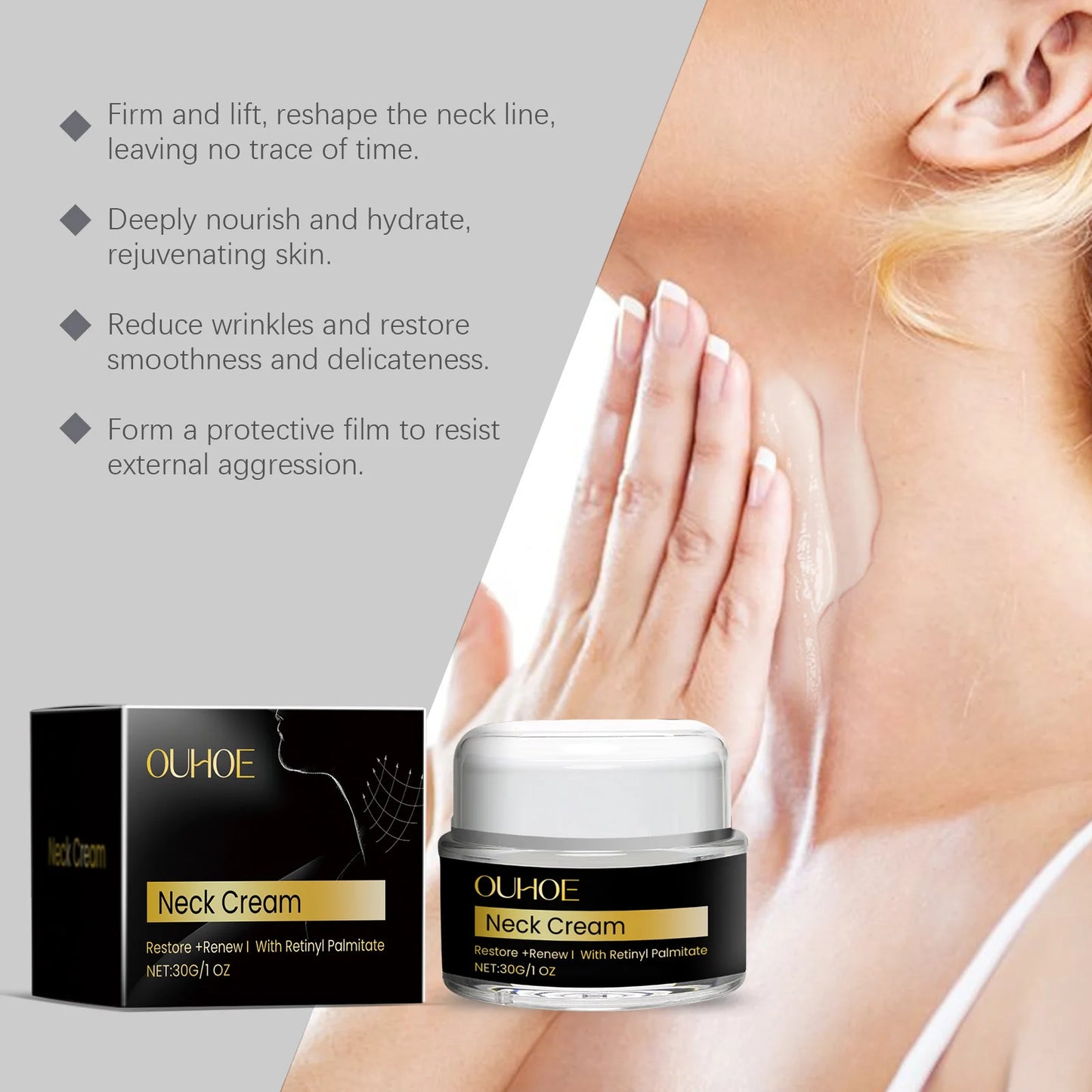 OUHOE Firming Neck Cream – Lift, Tighten & Reduce Fine Lines