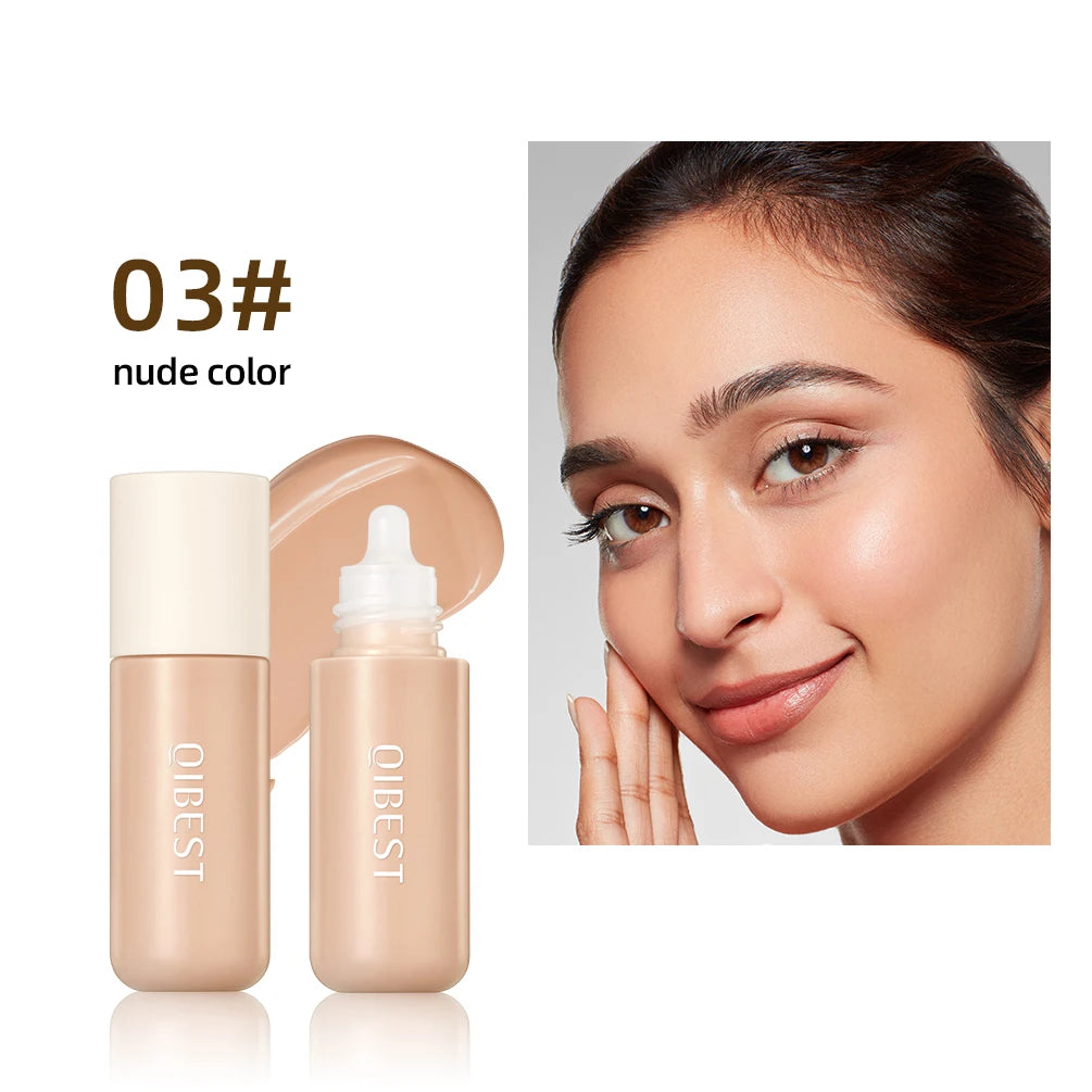 QIBEST Liquid Foundation Long-Lasting Waterproof Face Base Cream High Coverage Contour Concealer Moisturizing Makeup For Face Peaceful Pleasures Health and Wellness 03