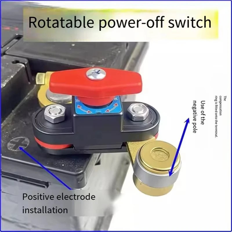 Car Battery Disconnect Switch 12-24V Rotatable | Digital Display