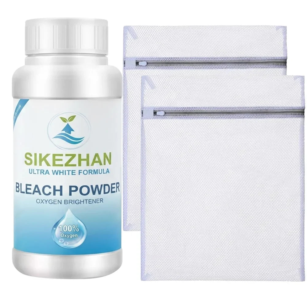 Laundry Bleaching Powder + 2 Mesh Bags – Whitener & Stain Set
