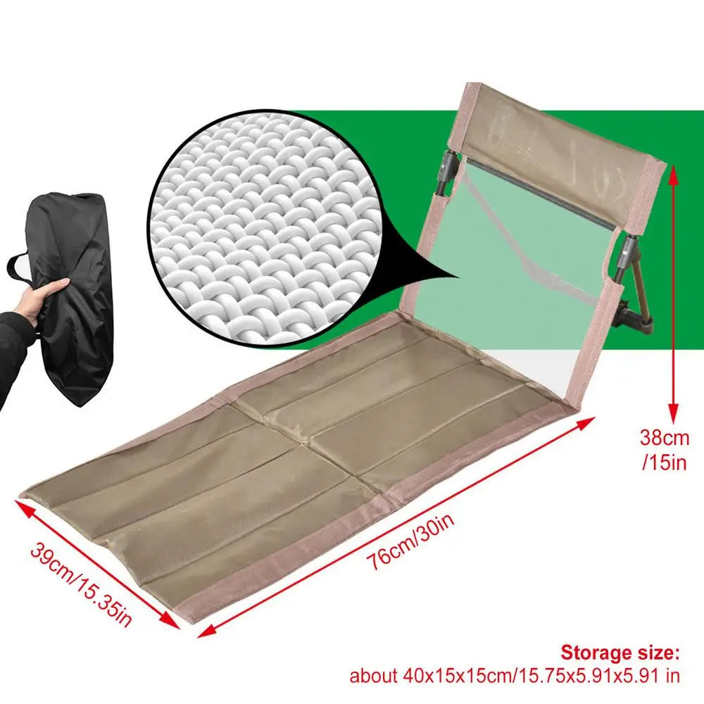 Beach Lounge Chair Folding Seat Lounge For Poolside High-Density Beach Chairs For Family Outdoor Camping Picnic Lawn Backpacking Peaceful Pleasures Health and Wellness China Mainland Brown