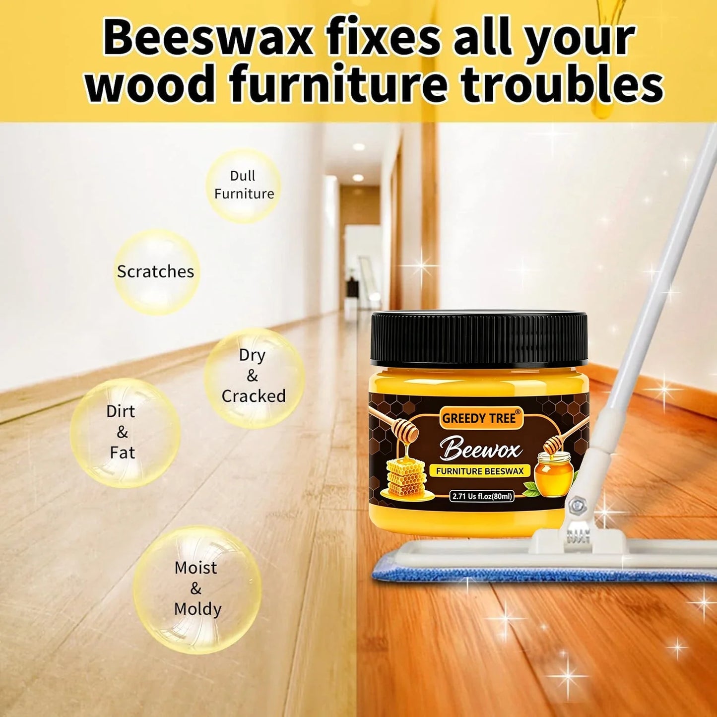Beeswax Rosewood Furniture Polish & Wood Floor Care Oil 80g