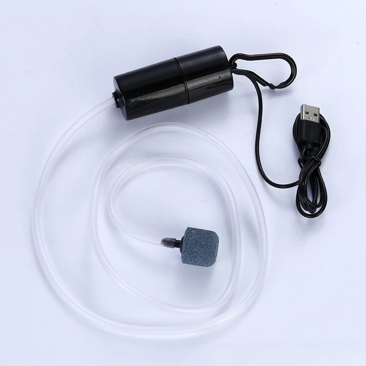 Portable USB Aquarium Air Pump with Air Stone | Fish Tank Oxygen