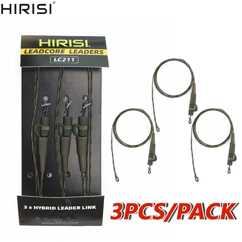 2026 HIRISI 3x Helicopter Carp Fishing Rigs, Lead Core Braided Line with Lead Clips Anti-Tangle Carp Leader Tackle Peaceful Pleasures Health and Wellness LC211