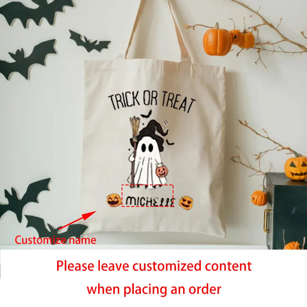 Custom Kids Trick or Treat Bag | Ghost Halloween Candy Bag