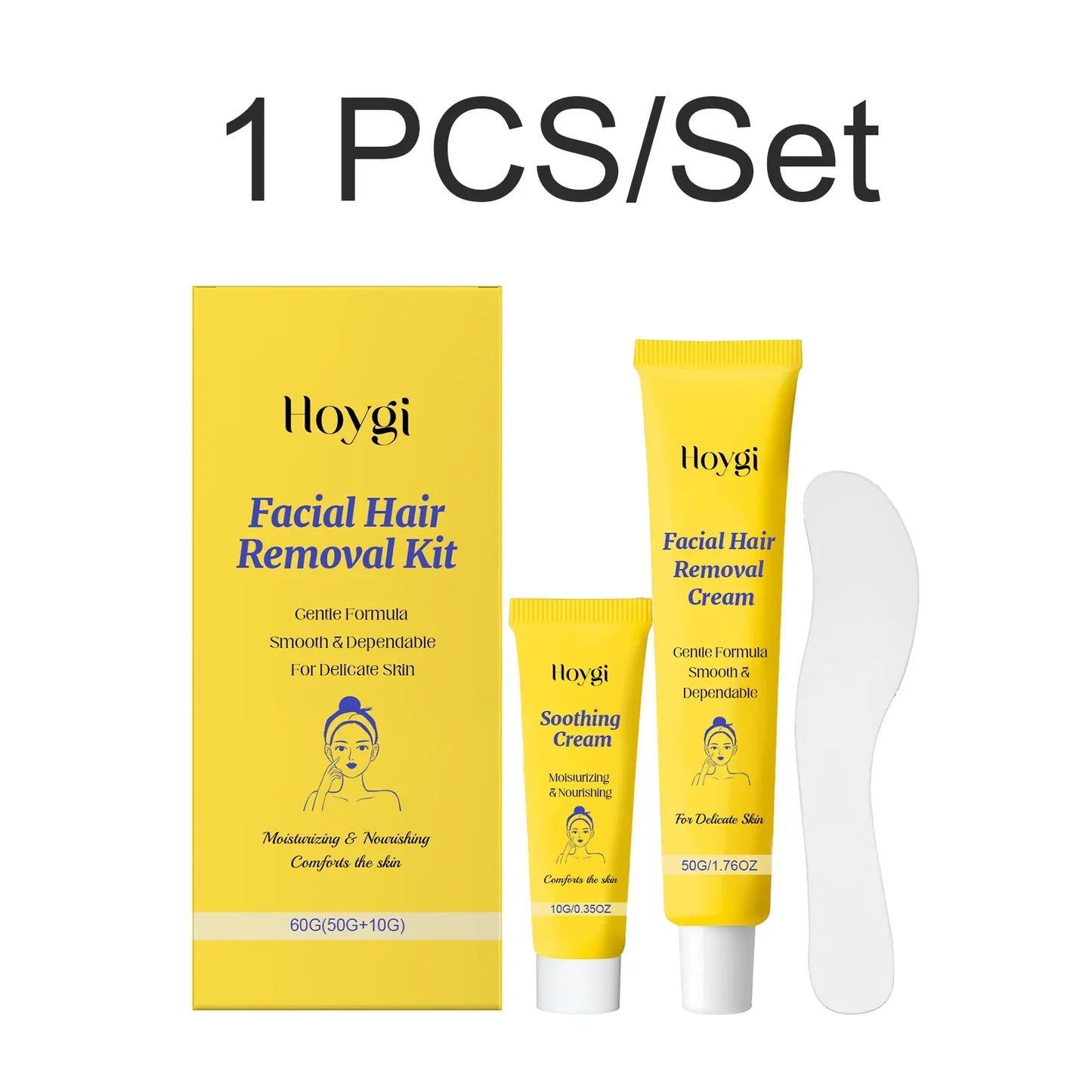 Facial Hair Removal Cream Kit – Sensitive Skin, Shea Butter 60g