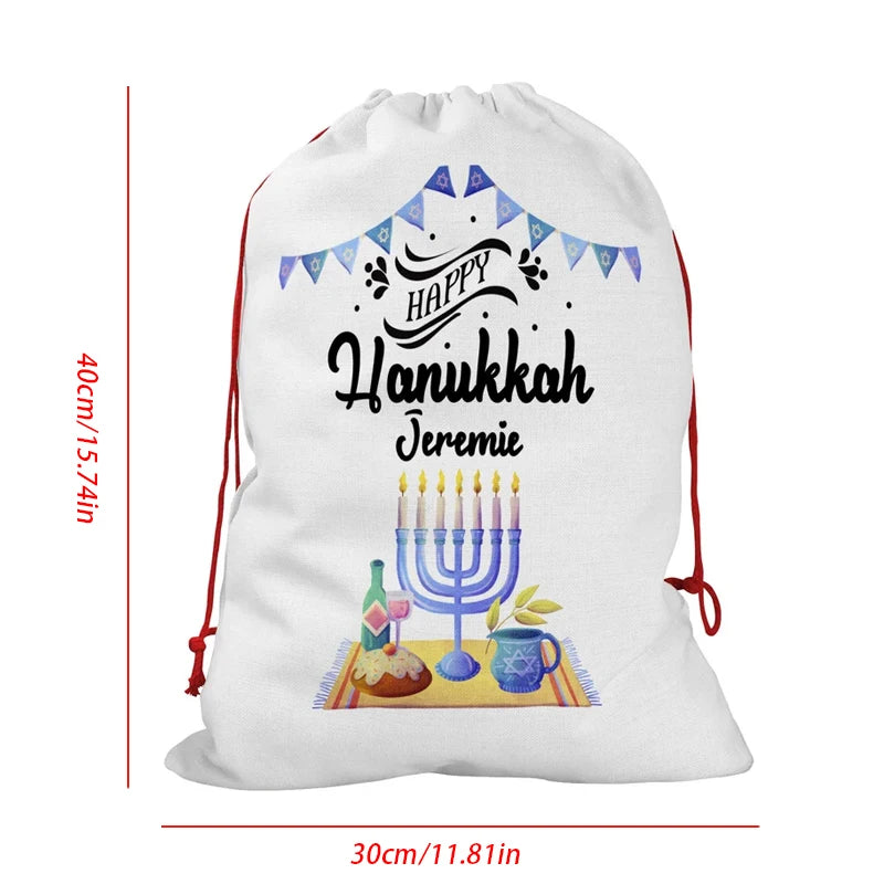 Personalized Hanukkah Gift Bag | Custom Name Chanukah Sack