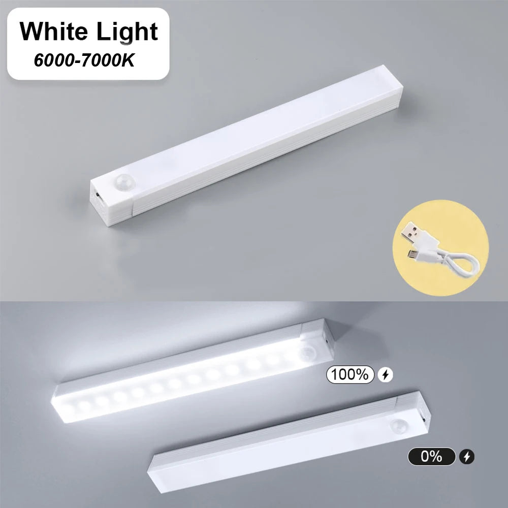 LED Cabinet Lights Magnetic USB Rechargeable PIR Motion Sensor