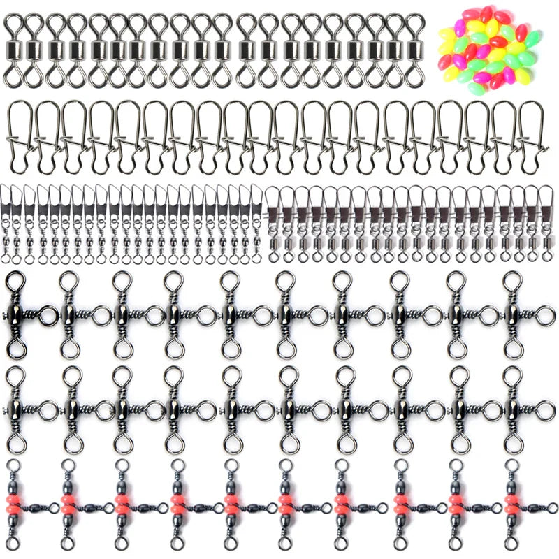 140-Piece Fishing Kit – Swivel Snaps, Clips & Connectors