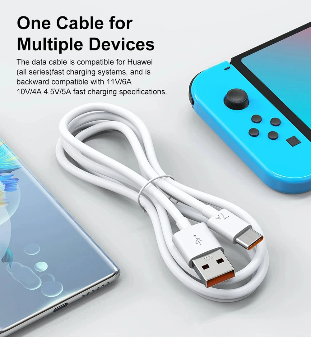 7A 100W USB-C Fast Charging Cable | Huawei, Xiaomi, OnePlus