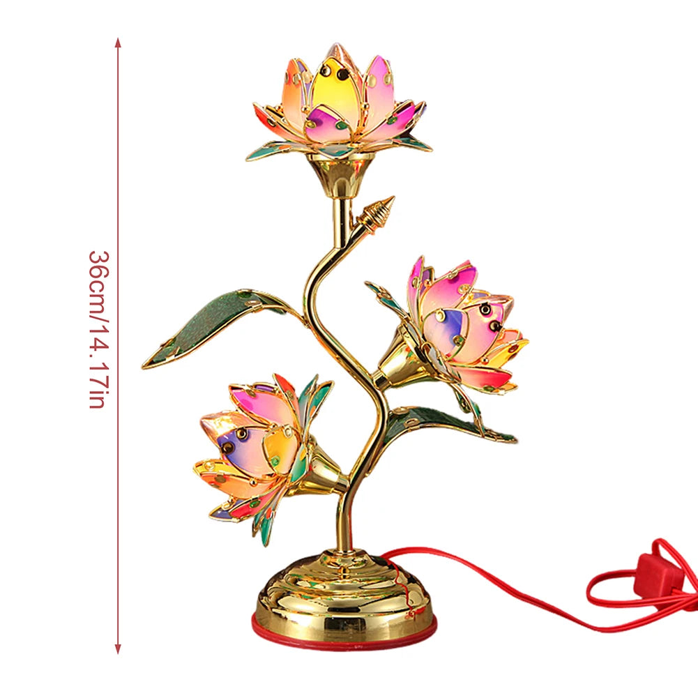 Lotus-Lamp Plug In Electric Lotus-Lantern Long-Lasting Led: Energy-Efficient Table Decorative Lamp Vibrant Multi-Color-Lotus Peaceful Pleasures Health and Wellness
