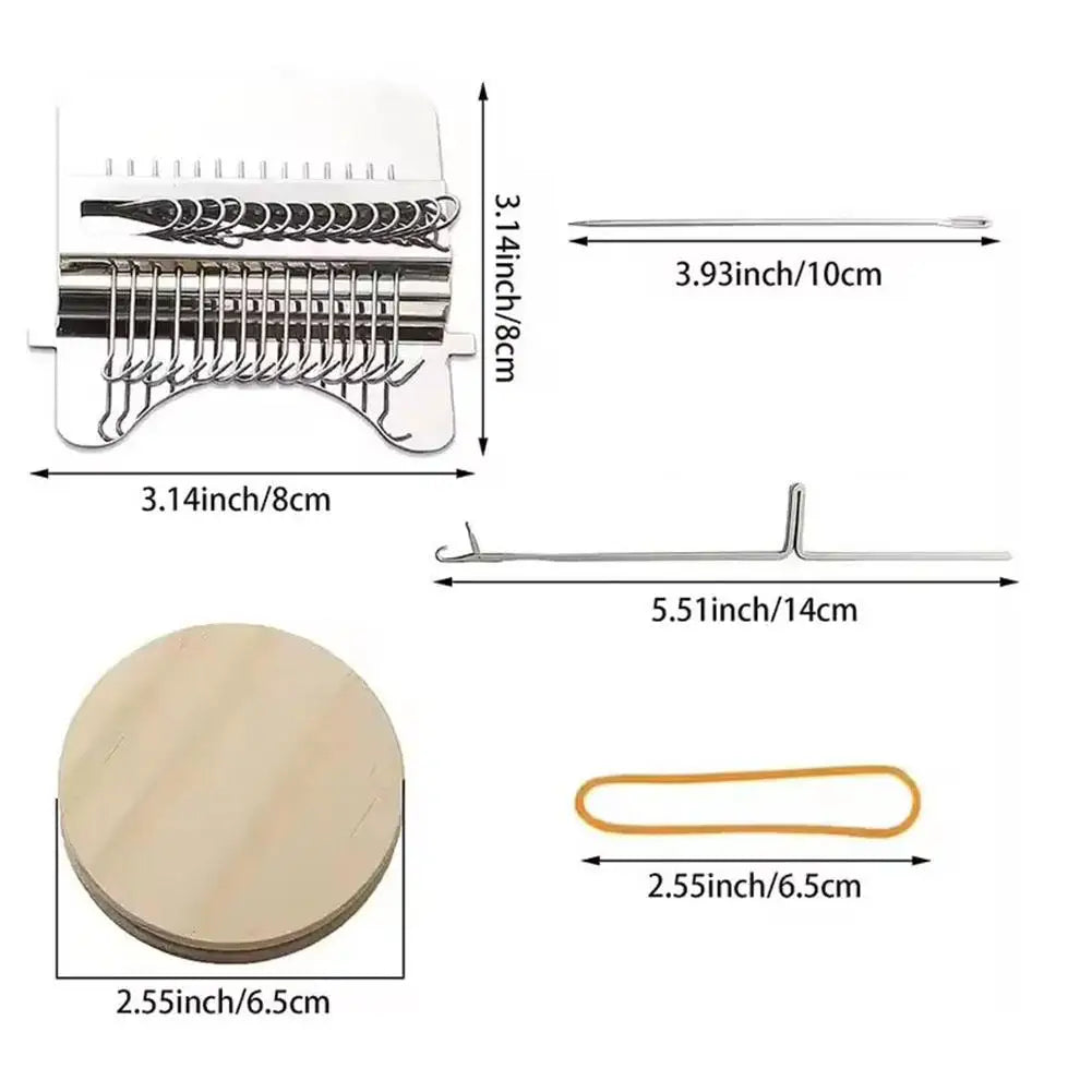 Mini 14-Needle Knitting Loom Machine – Fabric Mending & Weaving Kit