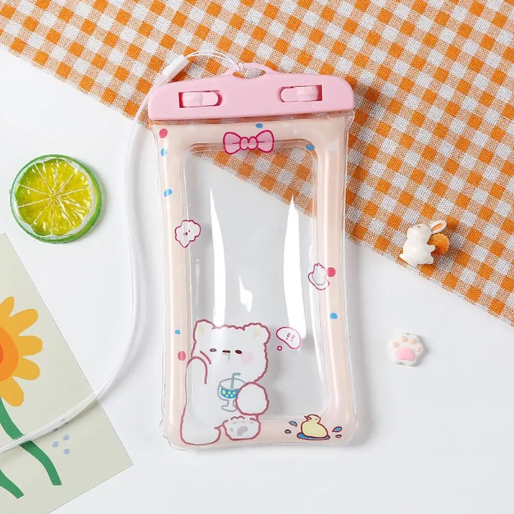 Waterproof Cartoon Rabbit Phone Bag with Lanyard | PVC Pouch