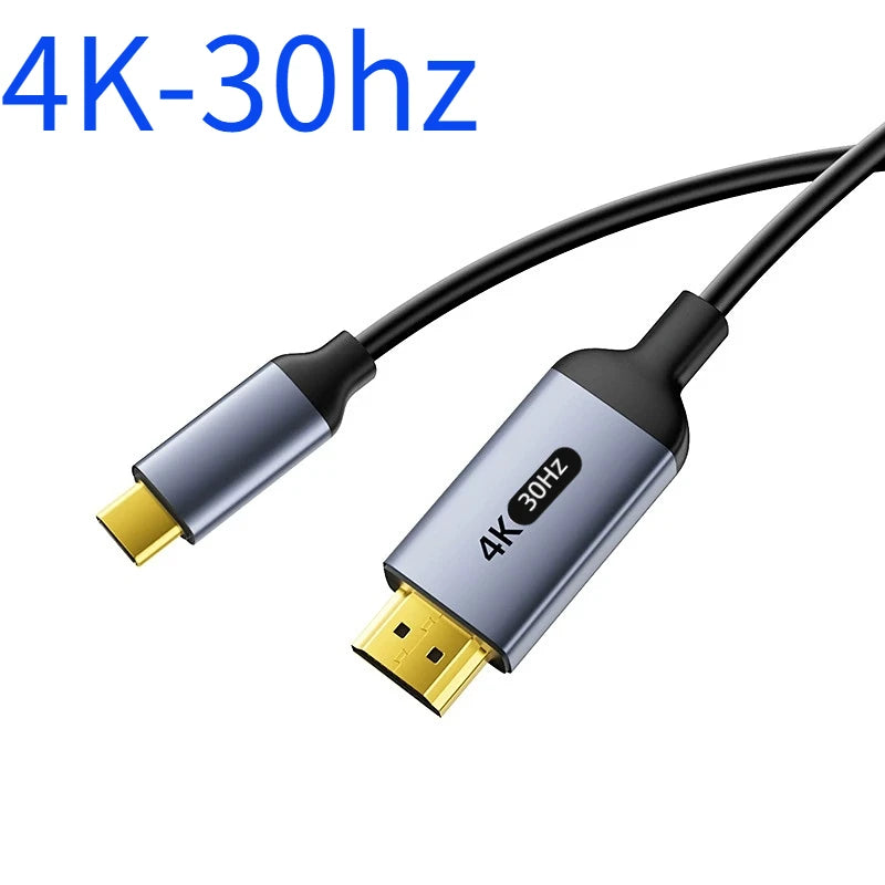 Type C to HDMI-Compatible HDTV Cable4K@30Hz 4K@60Hz USB C to HDMI Cable for Air iPad TV Converter MacBook USB-C HDMI Adapter Peaceful Pleasures Health and Wellness 4K 30Hz