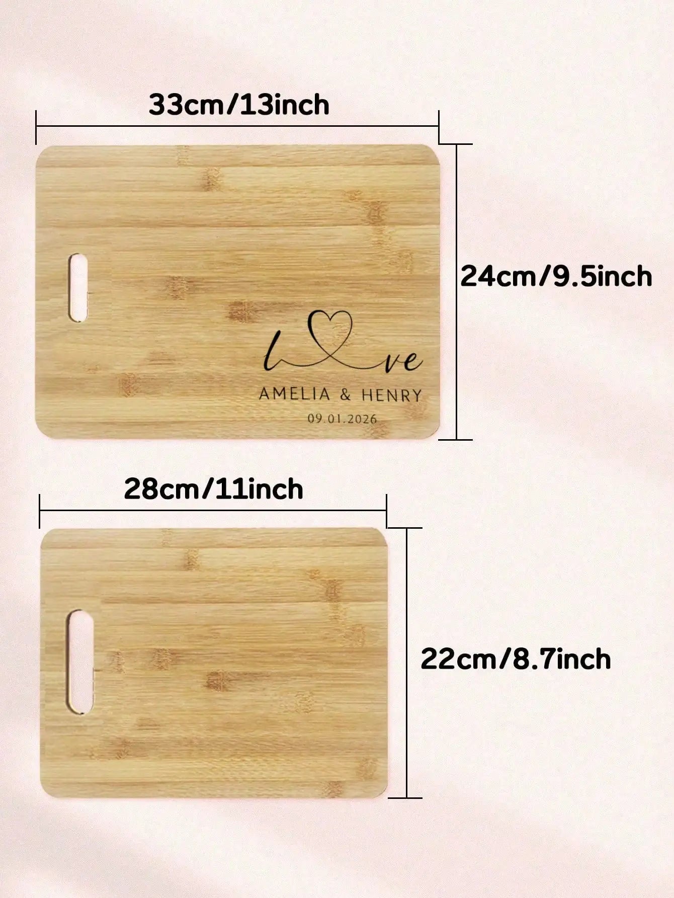 Custom Cutting Board Personalized Name Date Reversible Cheese Platter Tray Kitchen Decor Gift For Couples Wedding Anniversary Peaceful Pleasures Health and Wellness