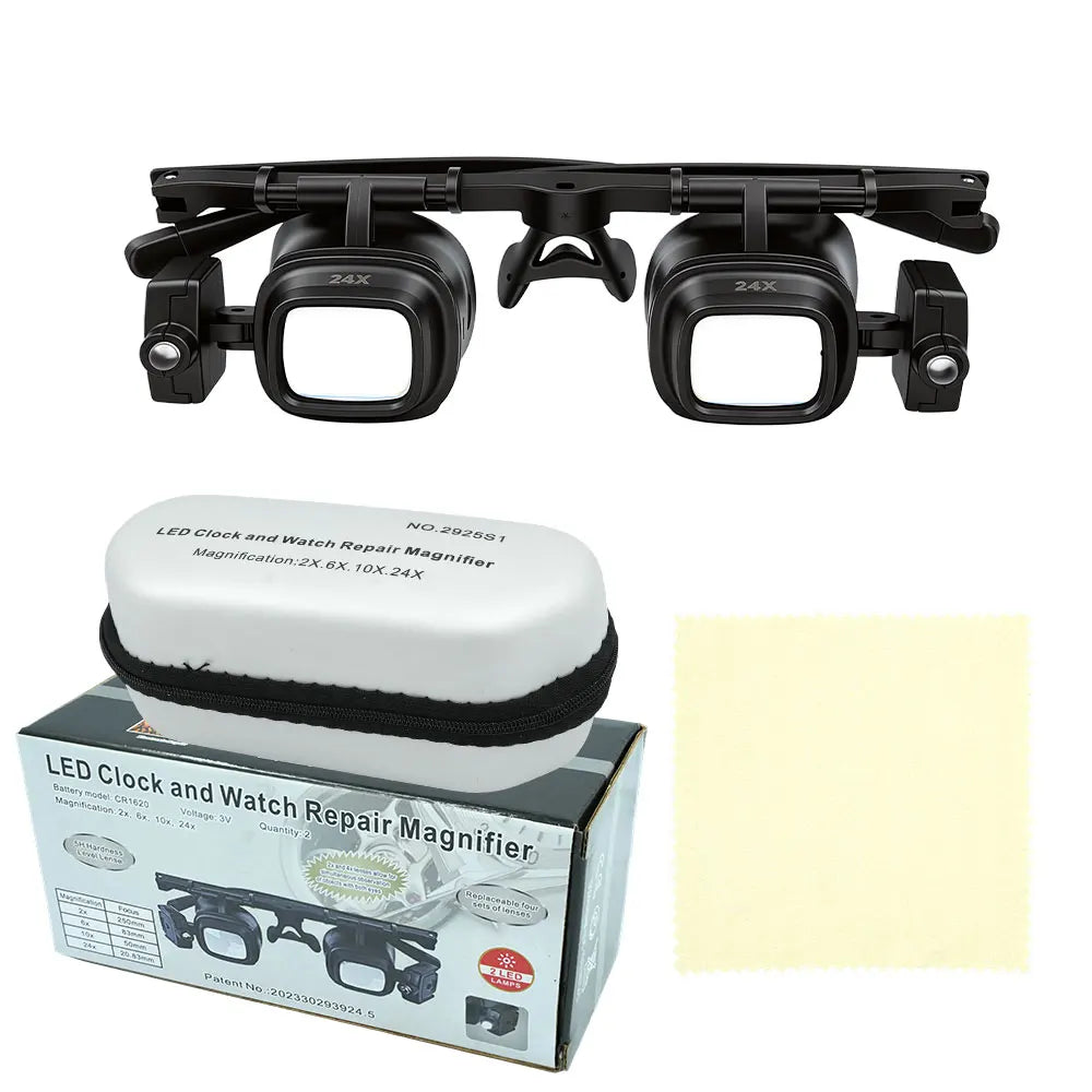 Headband Magnifying Glasses Optical Glass 2X 6X 8X 12X 24X Magnification for Repair Reading Peaceful Pleasures Health and Wellness Type 1