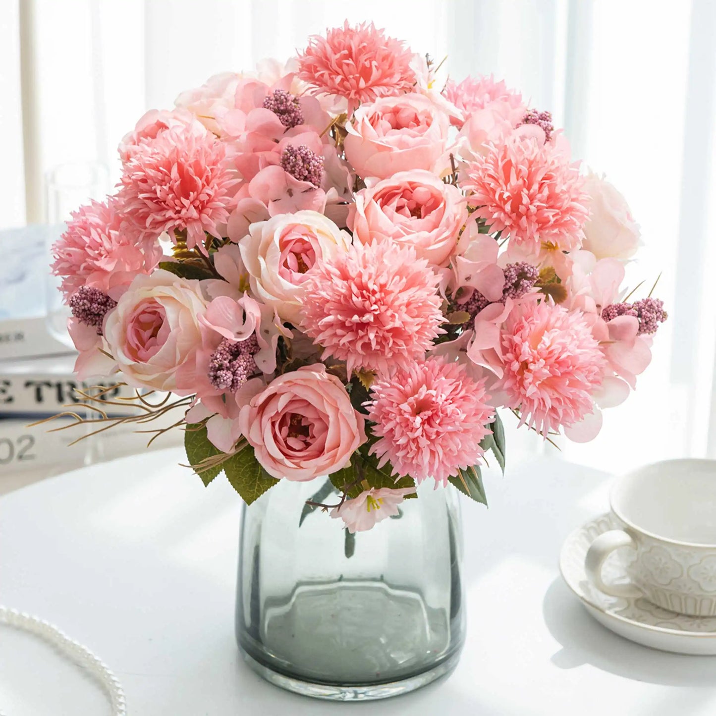 Silk Artificial Hydrangea Rose Bouquet | Wedding & Home Decor