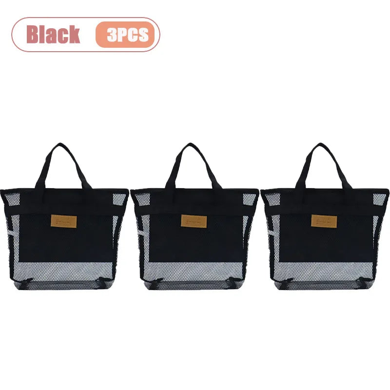 Travel Beach Tote Bag with Mesh Pockets – Swim & Gym Organizer